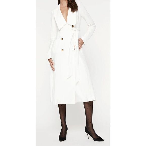 Bardot Linen Blend Shirt Dress size xs off white - Picture 8 of 9